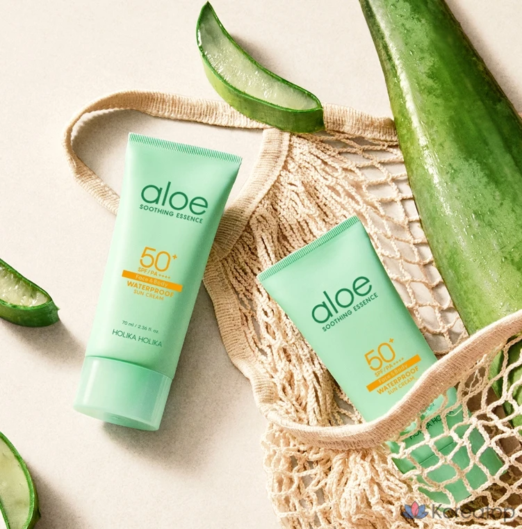 Holika Holika Aloe Водостойкий солнцезащитный крем SPF50+ PA++++, 70 мл, 1 шт.