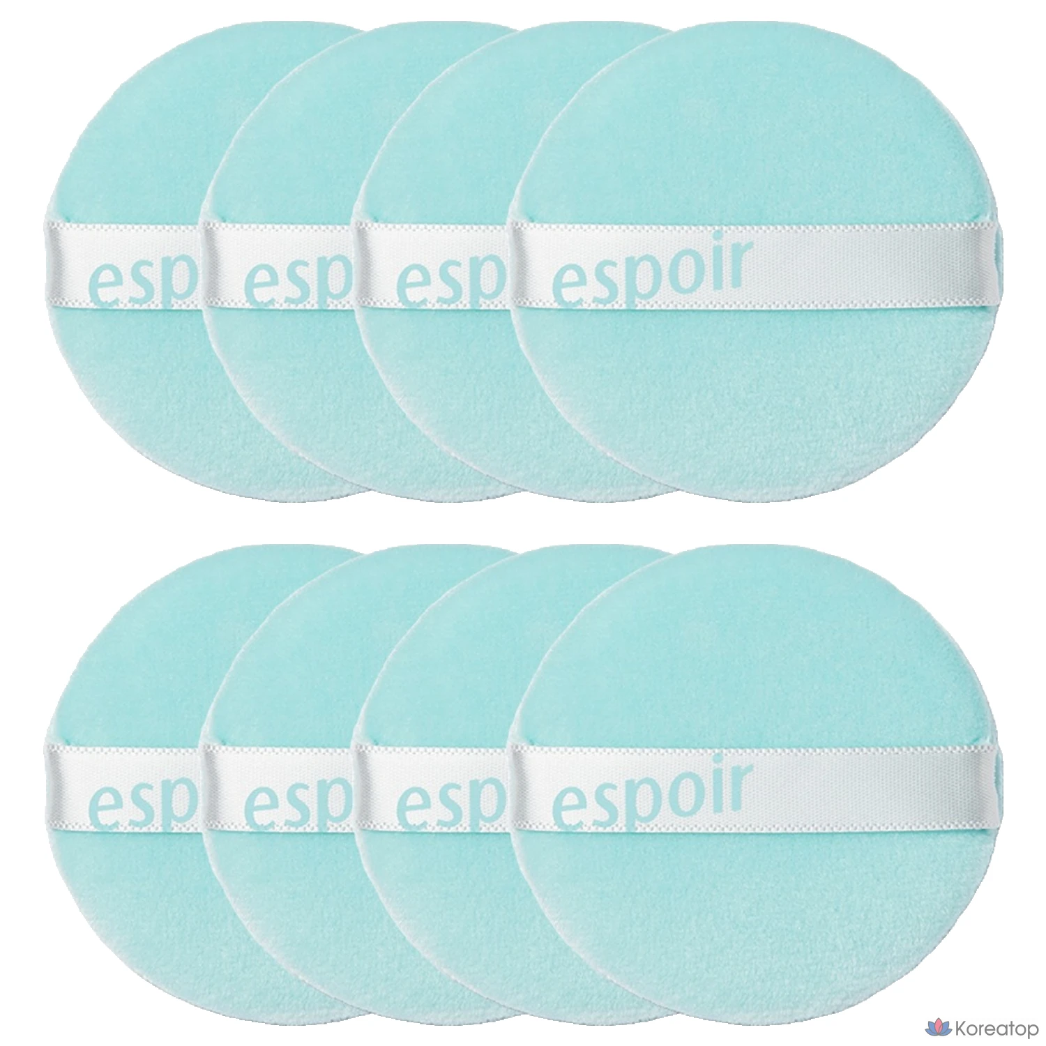 Набор из 4 пуховок для фиксации макияжа Espoir Fresh Setting Powder Puff, мятный цвет, 2 комплекта.