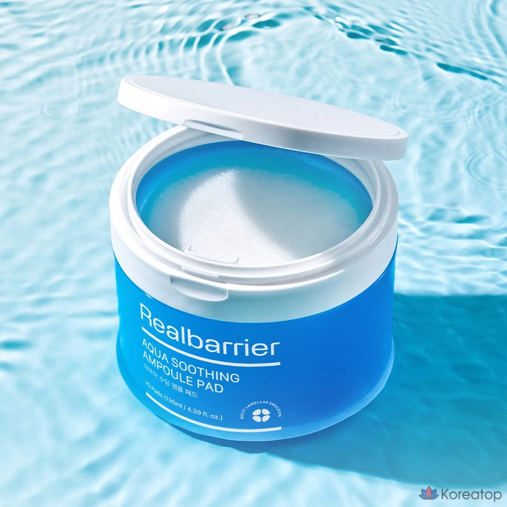 Ампульные успокаивающие подушечки Real Barrier Aqua, 130 мл, 70 листов, 1 шт.