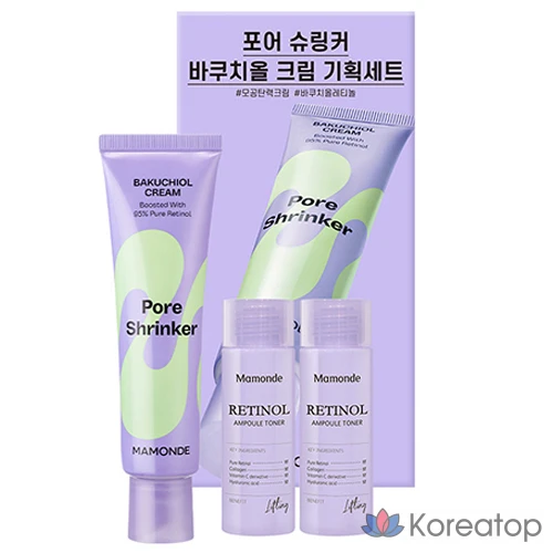 Набор из 2 ампул тоника Mamonde Pore Shrinker Bakuchiol Cream + Retinol, 60 мл, 1 шт.