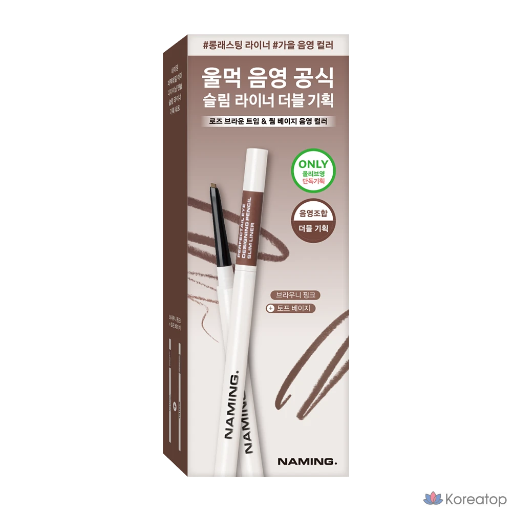 Подводка для глаз NAMING Perfectail Eye Designing Pencil Slim Liner, 2 шт.
