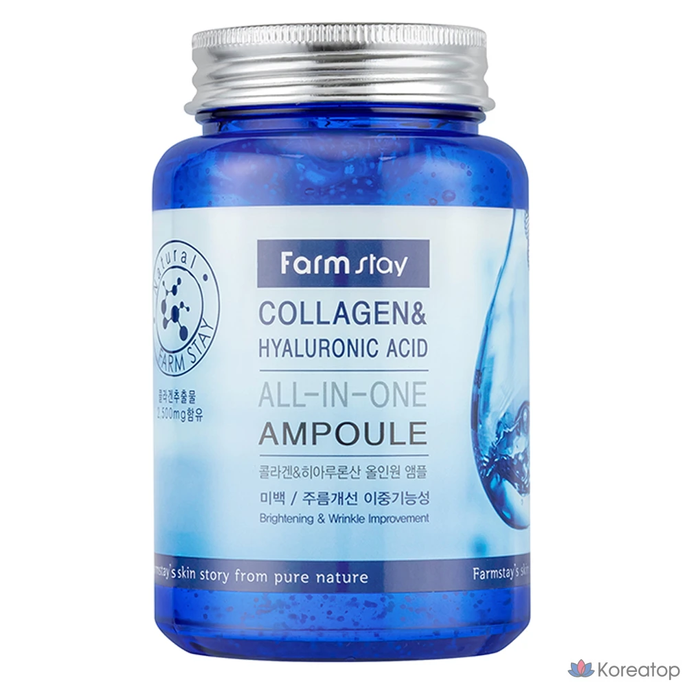 Ампула FarmStay с коллагеном и гиалуроновой кислотой, 250 мл, 1 шт.