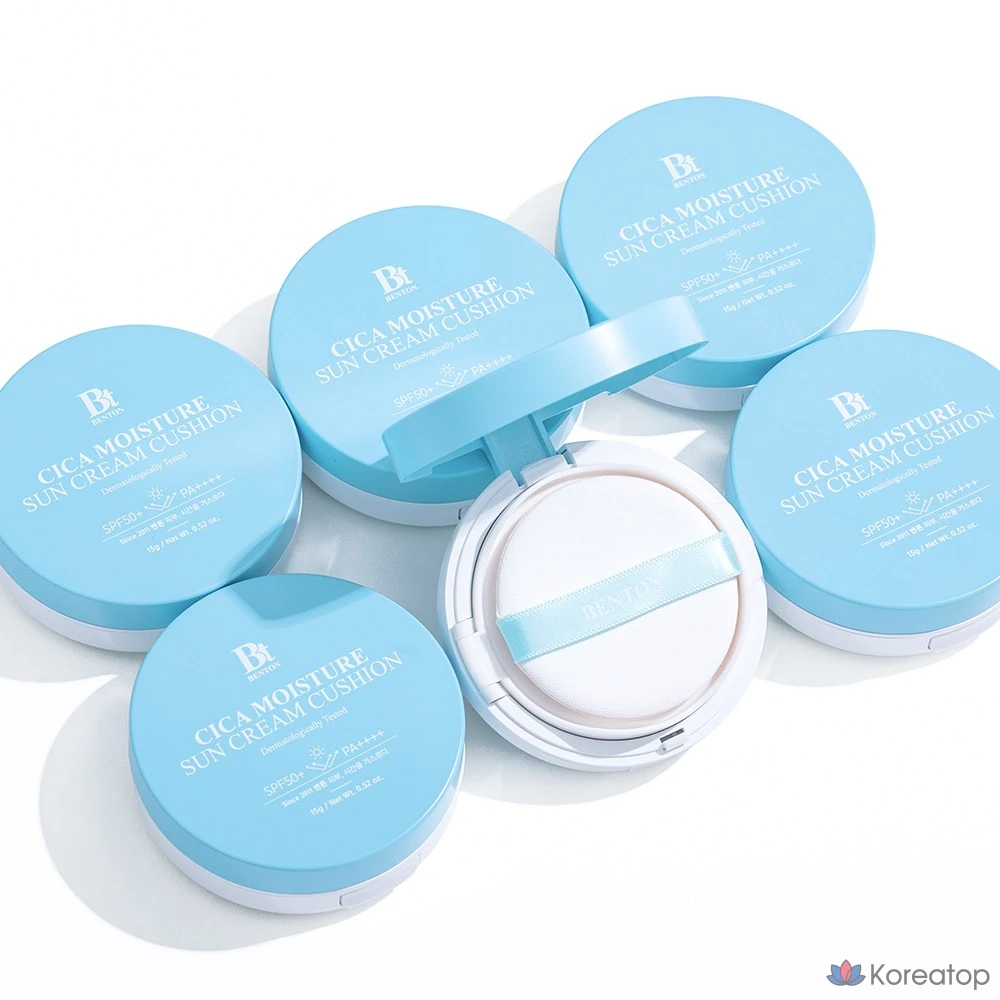 Benton Cica Moisture Family Tone-Up Sun Cushion SPF50+/PA++++, 1 шт., 15 г