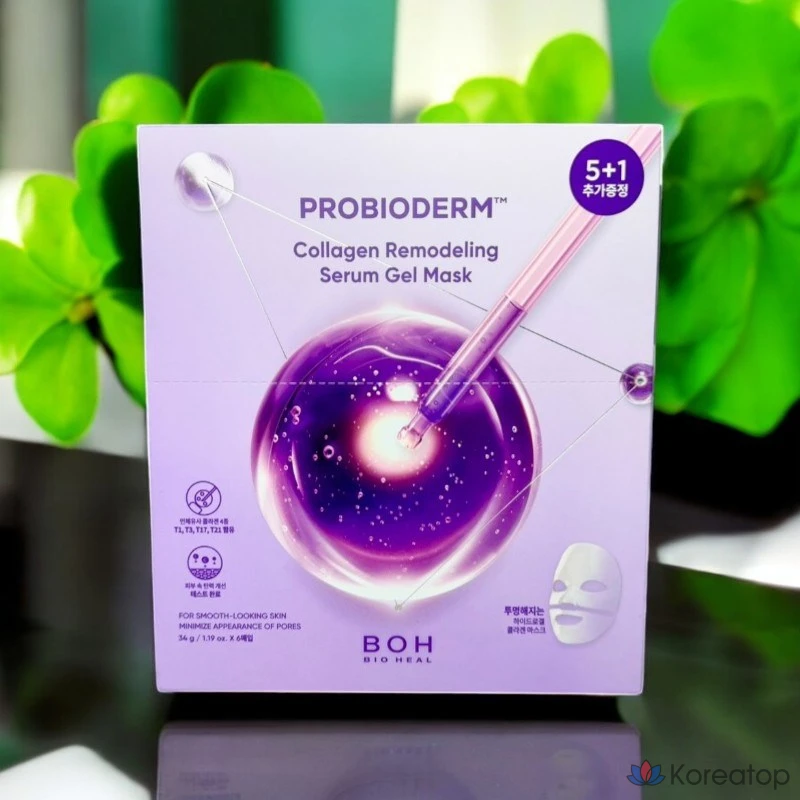 Biohealbo Probioderm Collagen Remodeling Serum Gel Mask 5+1 (6 листов), 1 шт., 6 шт.