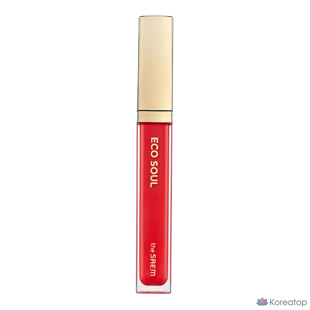 Блеск для губ The Saem Eco Soul Shine, CR01 Коралловый нектар, 4,3 г, 1 шт.