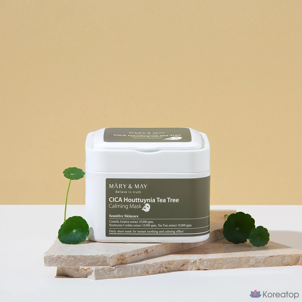 Тканевая маска для лица Mary&May Cica Houttuynia Cordata Tea Tree Calming Mask, 400 г, 30 шт., фото 5