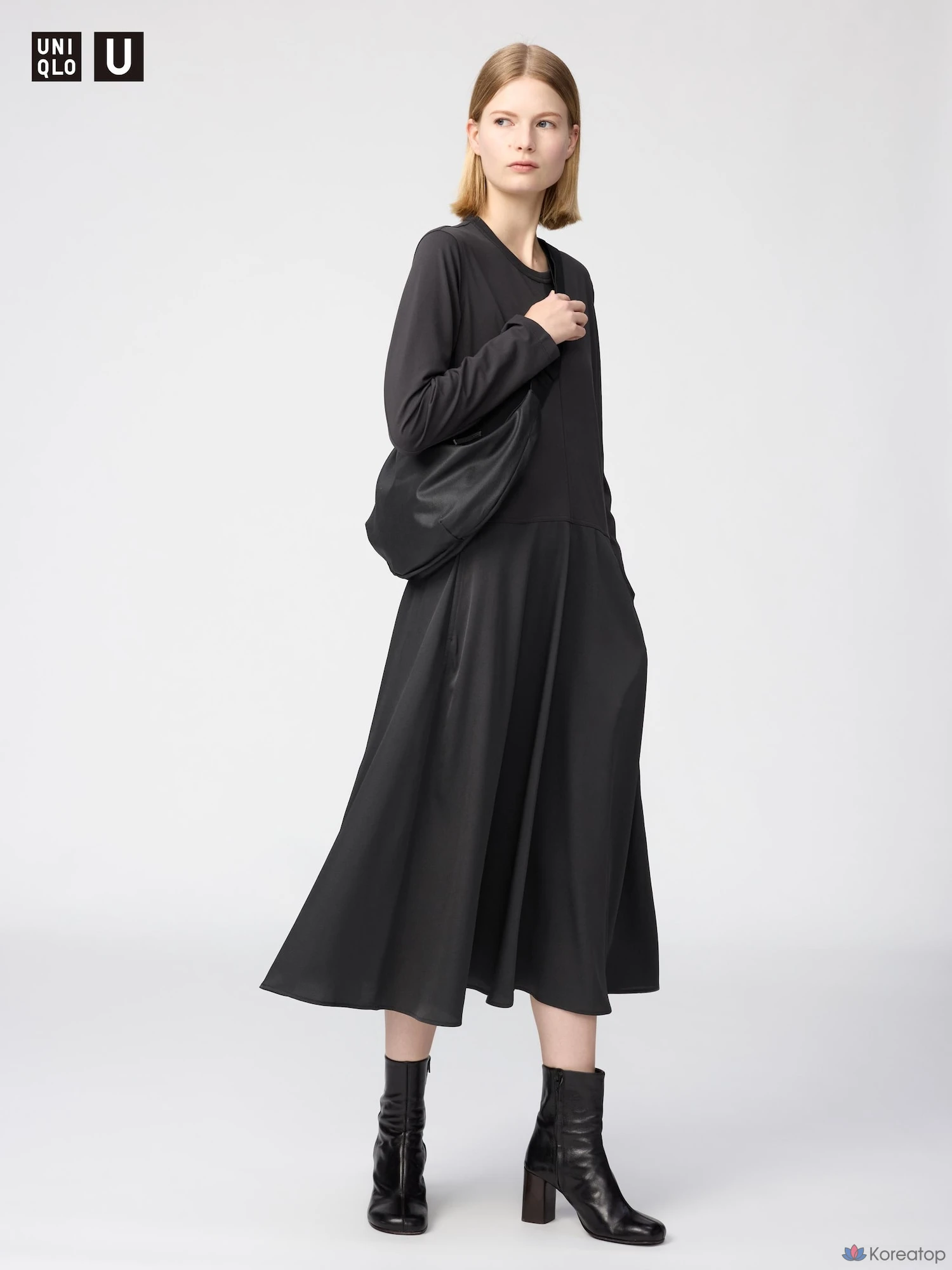 Платье Uniqlo Satin Combination Dress