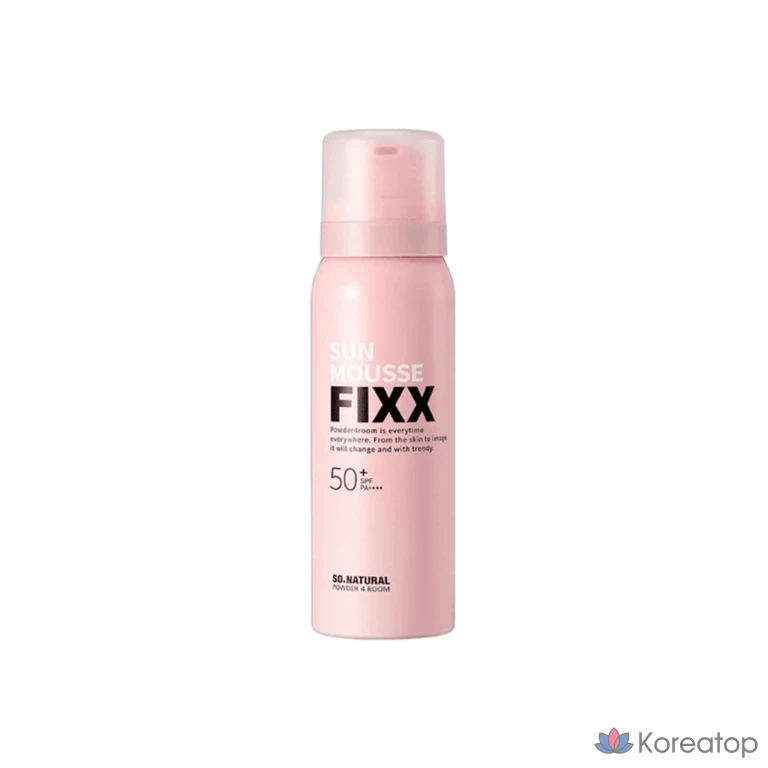 So Natural Glow Sun Mousse Fixer SPF50, увлажняющий, придающий сияние, 75 мл, солнцезащитный крем.