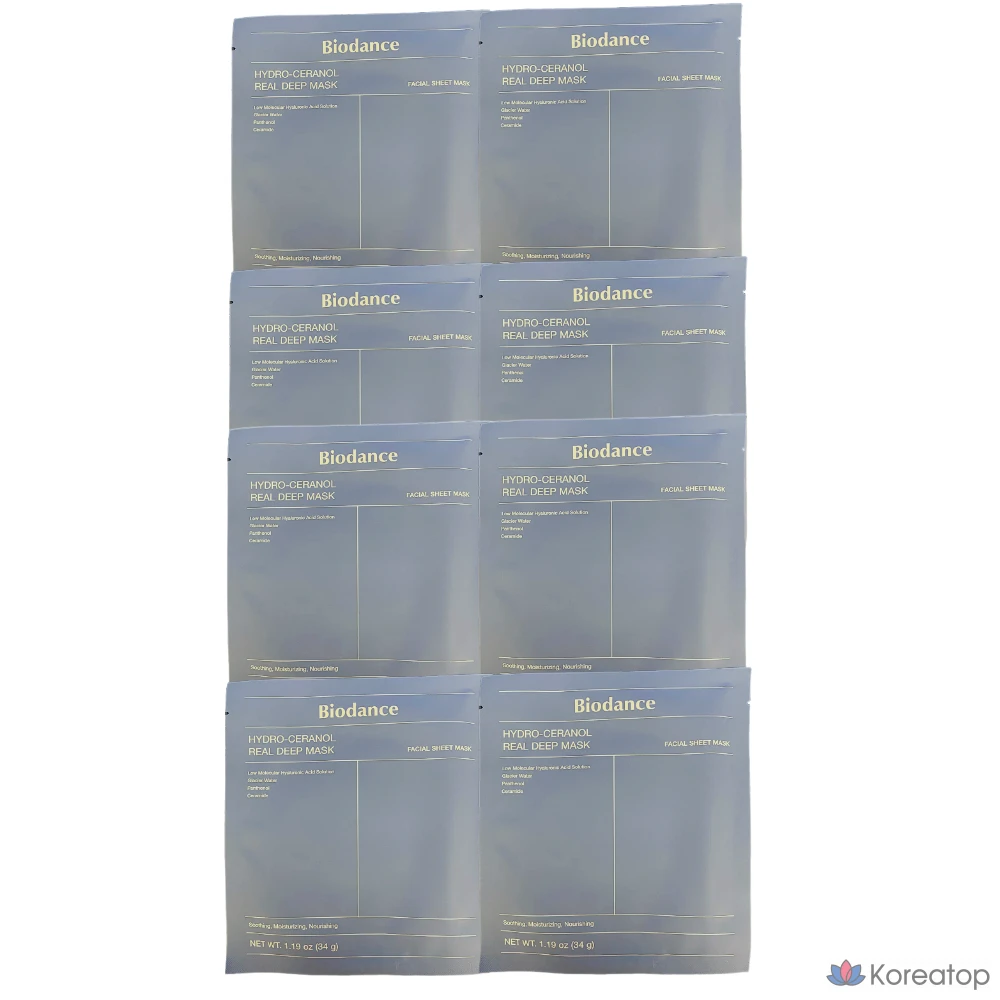 Тканевая маска для лица Biodance Hydro Ceranol Real Deep Mask, 8 шт.
