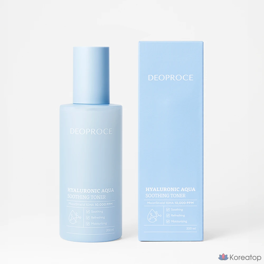 Успокаивающий тоник Deoproce Hyaluronic Aqua, 200 мл, 1 шт.