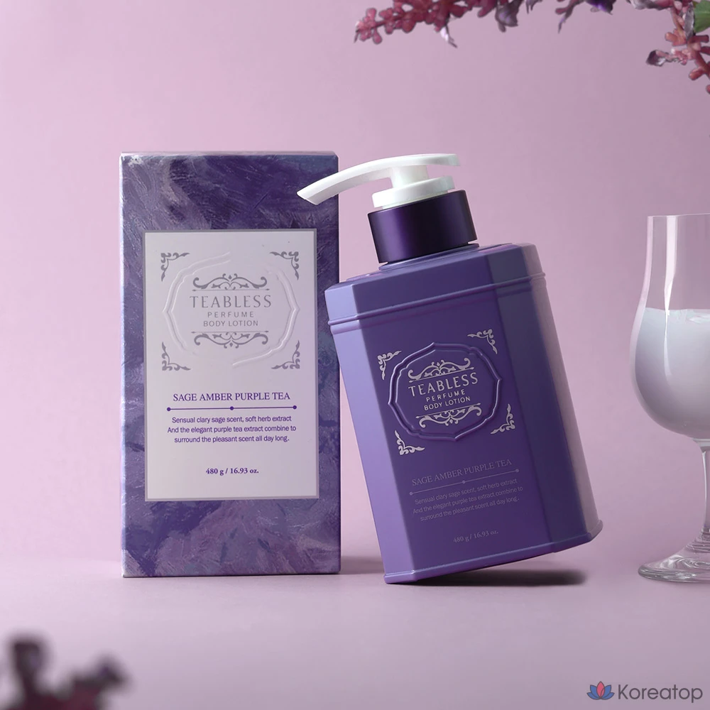 Лосьон для тела TEABLESS с ароматом фиолетового чая, цветочно-древесный, 480 г, 1 шт.