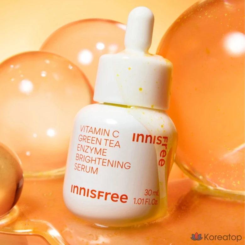 Набор Innisfree Vita C Green Tea Enzyme Blemish Toning Serum 30 мл + 15 мл + 2 подушечки, 1 шт.