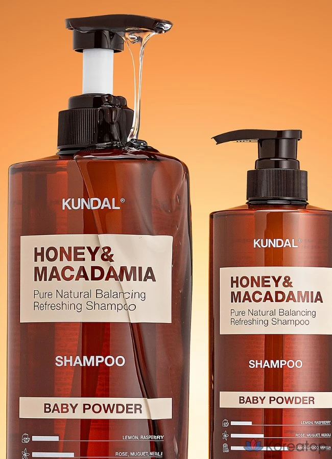 Шампунь Kundal Honey & Macadamia Nature с ароматом детской присыпки, 500 мл, 1 шт., фото 7