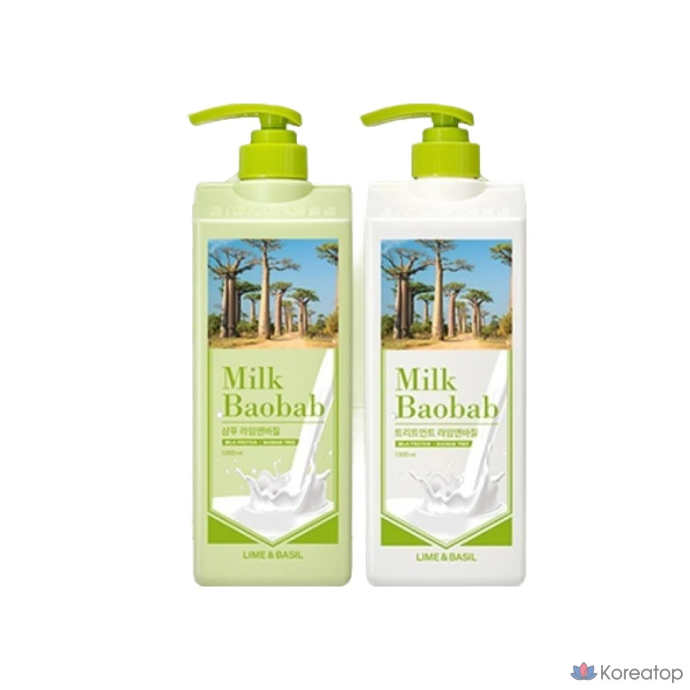 Средство для ухода за кожей на основе баобаба с лаймом и базиликом, 1 л, 1 бутылка.