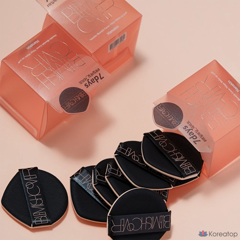 Набор тональных кремов HANSKIN Blemish Cover 7days Puff, 7 шт., разные цвета, 5 комплектов., фото 3