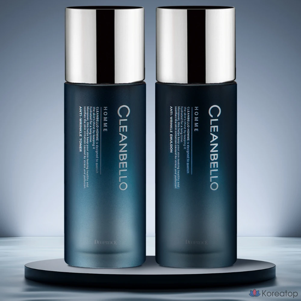 Набор из 4 лосьонов против морщин Deoproce Cleanbella Homme Anti-Wrinkle Skin Lotion Basic, 1 комплект.