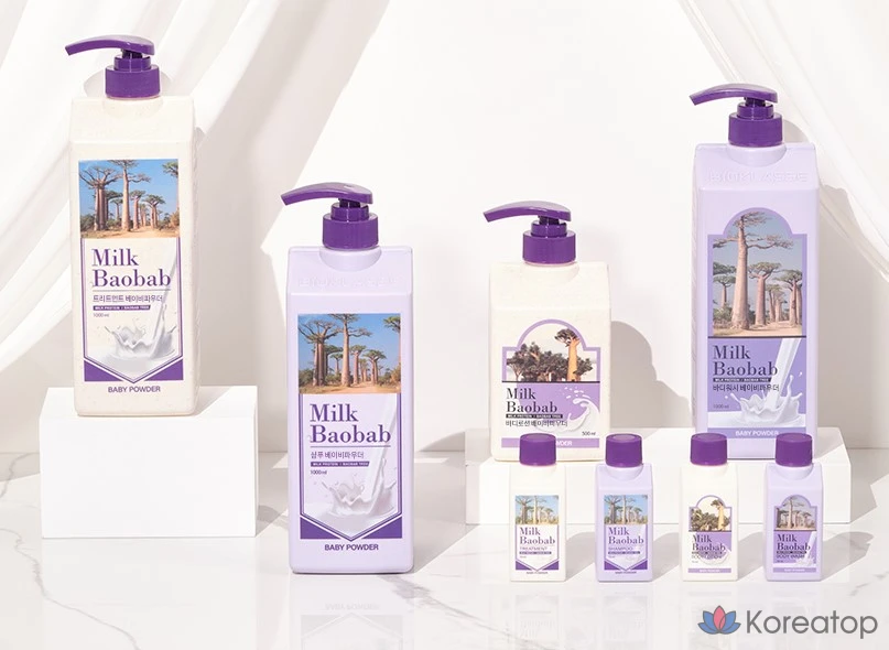 Гель для душа Milk Baobab с ароматом детской присыпки, 1 л, 1 шт., фото 5