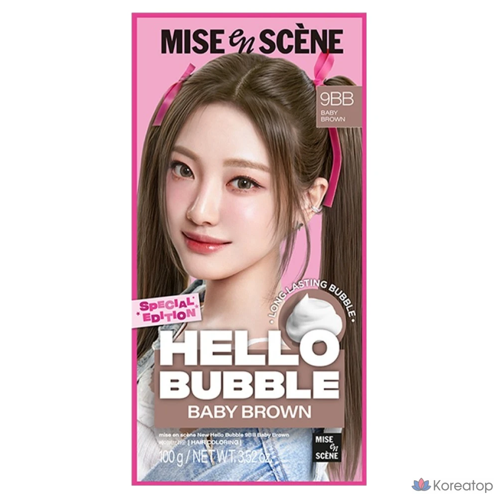 Краска для волос Mise en Scene New Hello Bubble, оттенок 9 Baby Brown, 100 г, 1 шт.