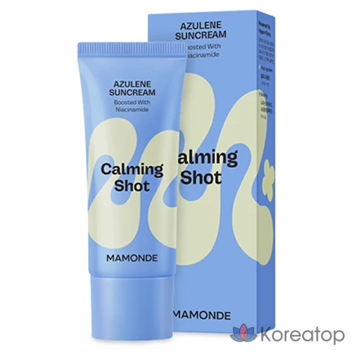 Солнцезащитный крем Mamonde Calming Shot Azulene Sunscreen SPF50+ PA++++, 35 мл, 1 шт.