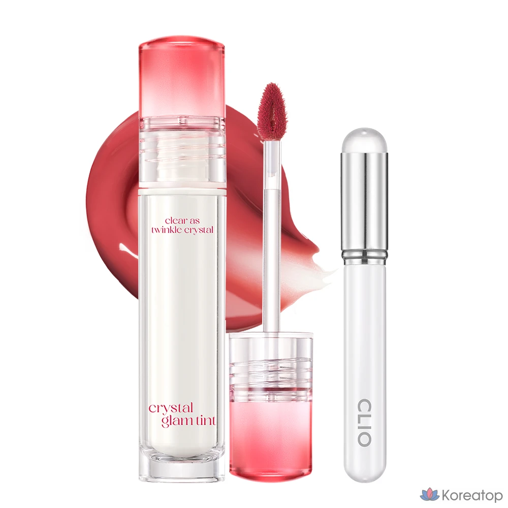 Clio Crystal Glam Tint + кисточка для губ, 1 шт., 001 Vintage Apple