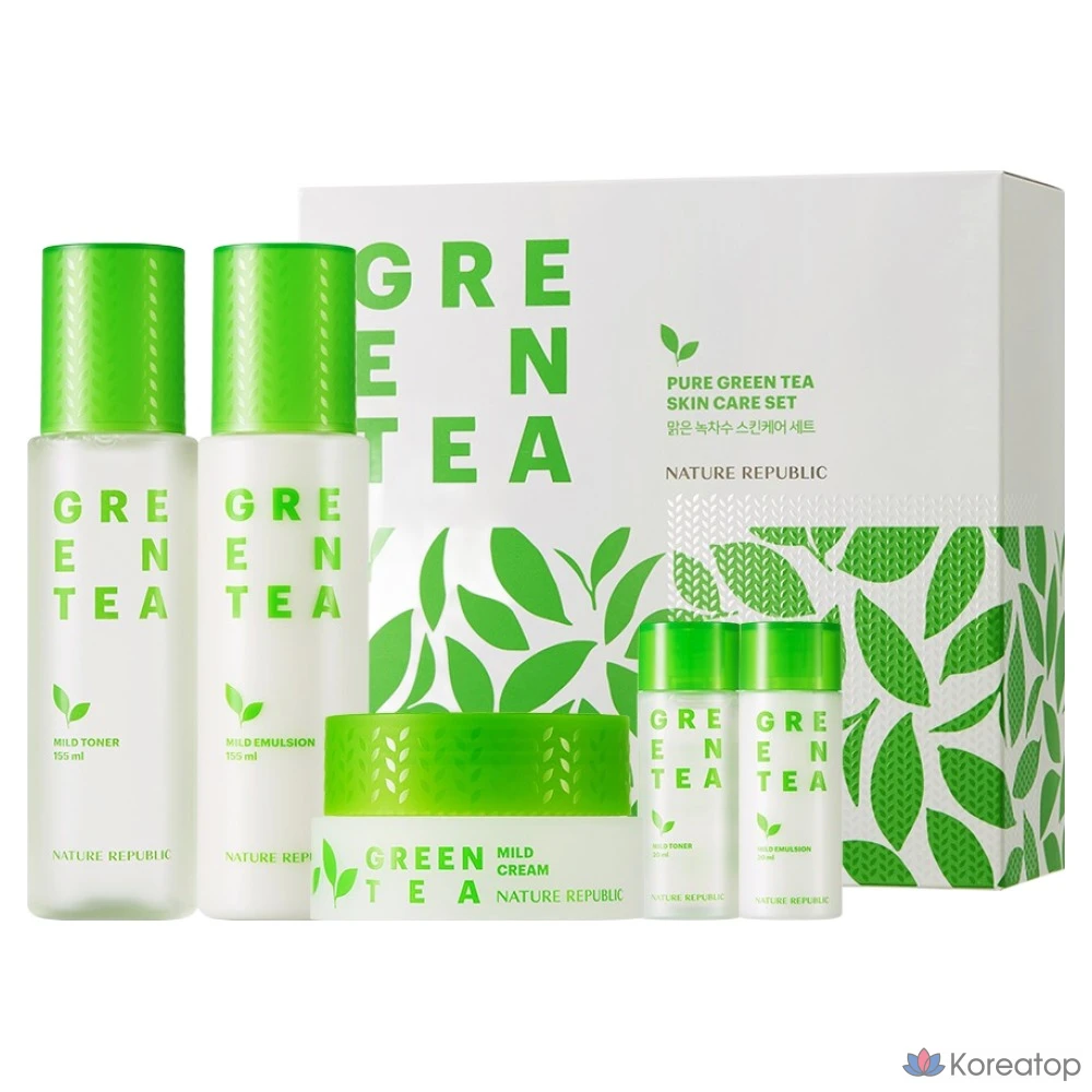 Набор для ухода за кожей Nature Republic Clear Green Tea Water, 1 комплект