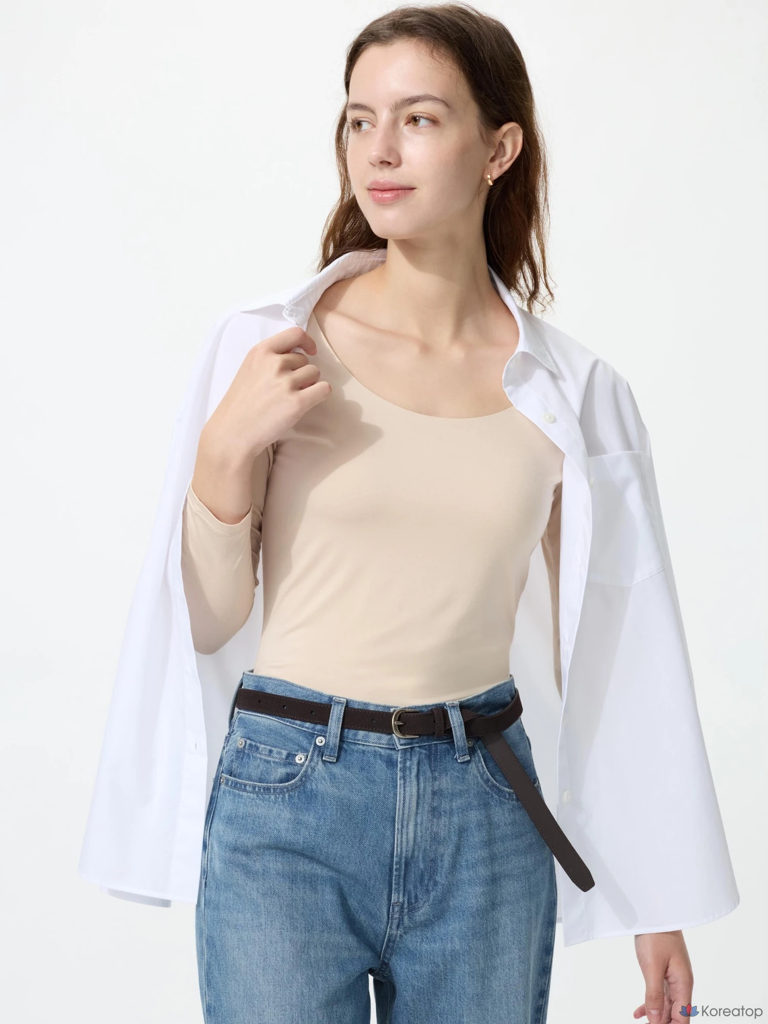 Футболка Uniqlo HEATTECH U Neck T (8/10 Sleeve)