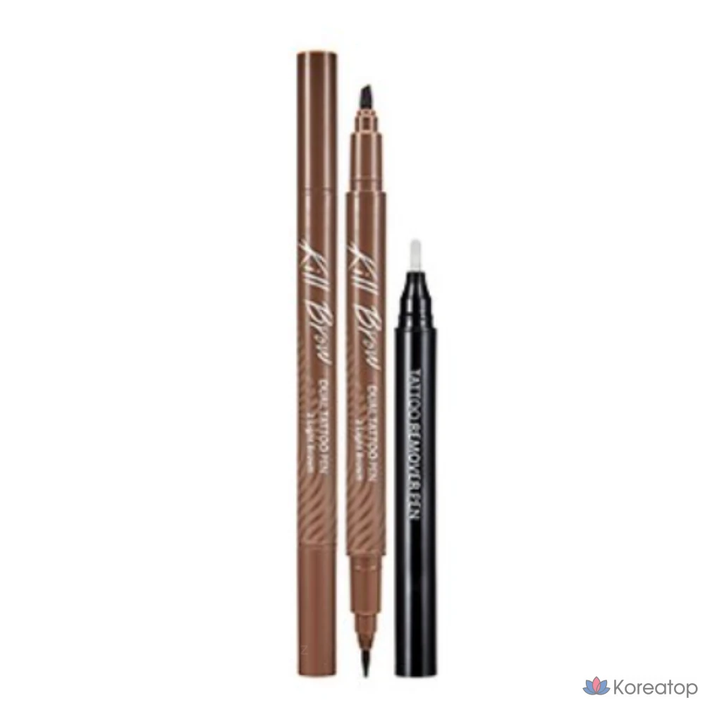 Набор из двух ручек для татуажа бровей Clio Kill Brow Dual Tattoo Pen Special Set, 02 Brown (светло-коричневый), 1 шт.