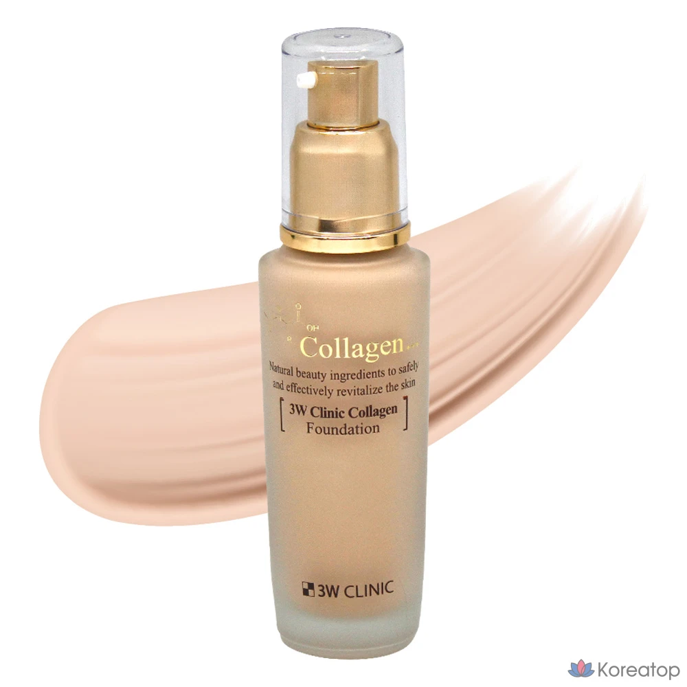Тональный крем 3W Clinic Collagen Foundation, 50 мл, № 21, прозрачно-бежевый, 1 шт.