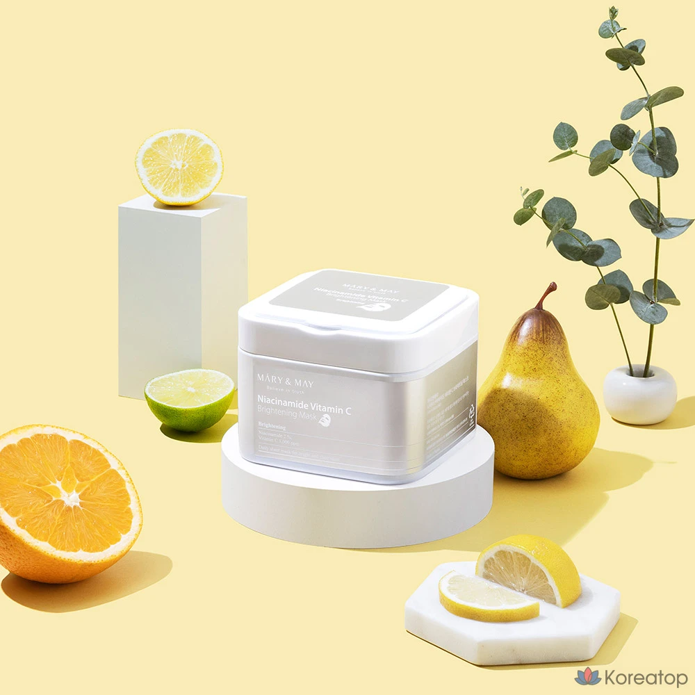 Осветляющая маска Marienmay с ниацинамидом и витамином С, 400 г, 2 упаковки, 1 упаковка, фото 4