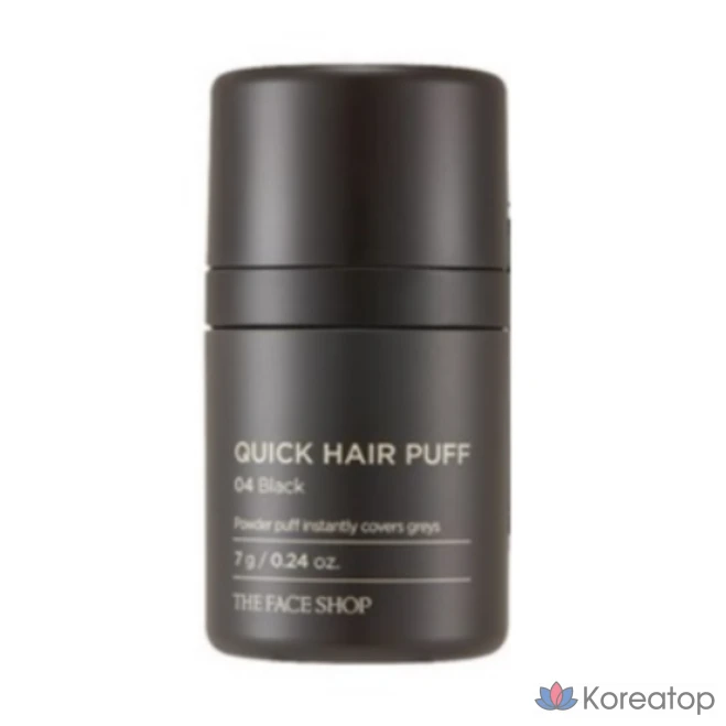Тени для век The Face Shop Quick Hair Puff Shadow, оттенок 04 Black, 7 г, 1 шт.