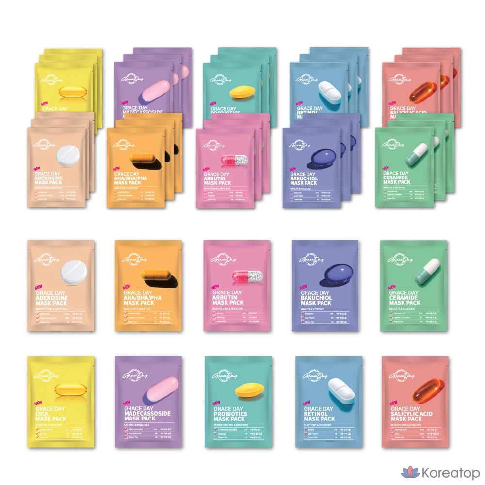 Набор масок для лица Grace Day Pill Mask, 2 упаковки, 100 штук.