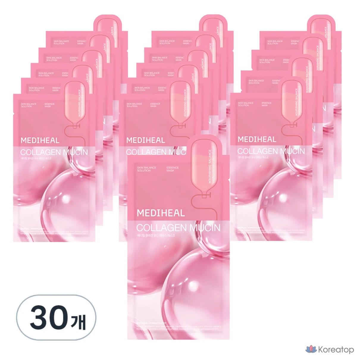 Набор из 30 масок-эссенций Mediheal с коллагеном и муцином, 20 мл.