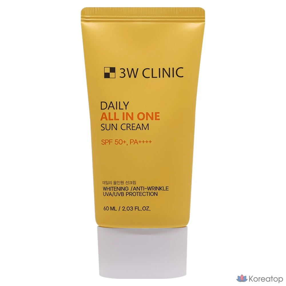Солнцезащитный крем 3W Clinic Daily All-in-One SPF50+ PA++++, 1 шт., 60 мл
