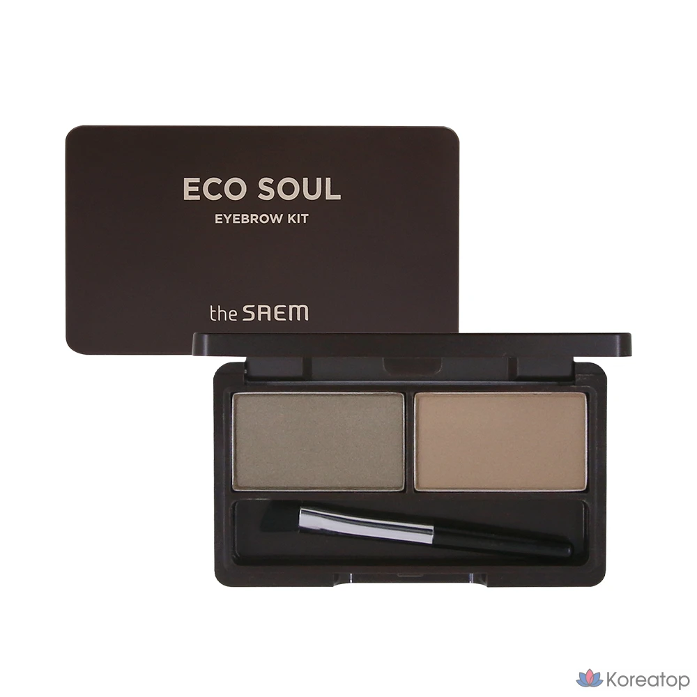 Набор для бровей The Saem Eco Soul Eyebrow Kit, № 2, серо-коричневый, 1 шт.