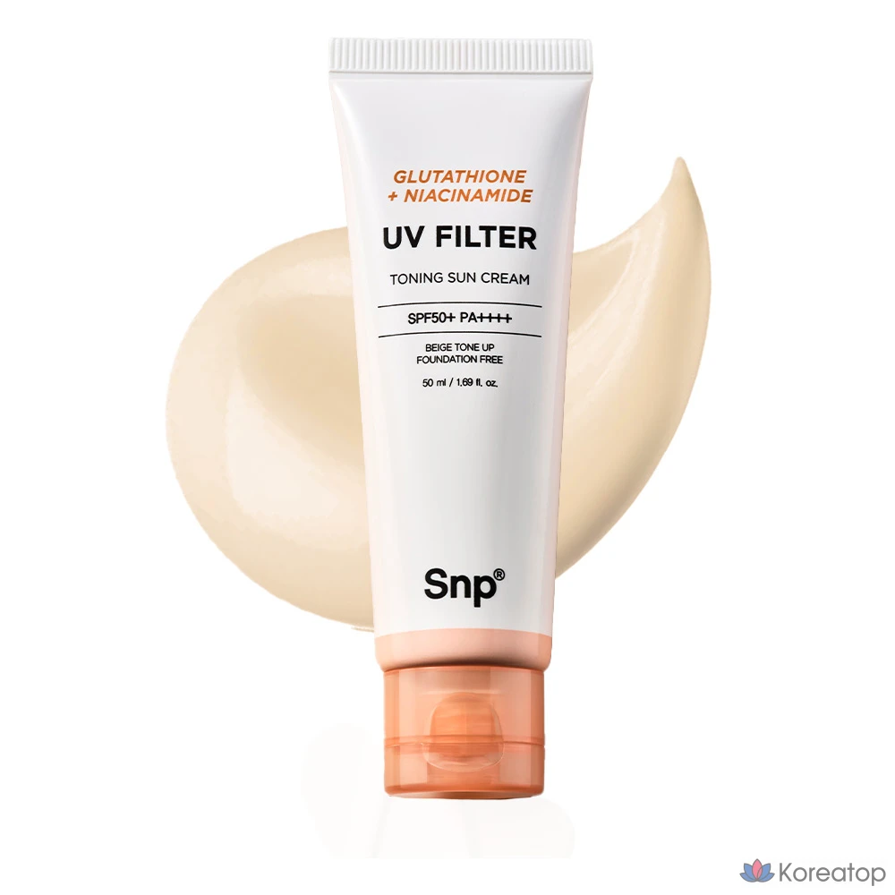 Солнцезащитный тонирующий крем SNP с глутатионом и ниацинамидом, УФ-фильтром, SPF50+ PA++++, 1 шт., 50 мл