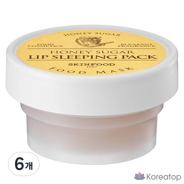 Skinfood Honey Sugar Food Lip Mask Sleeping Pack Honey Scent, 21g, 1 Pack, 6 Pack