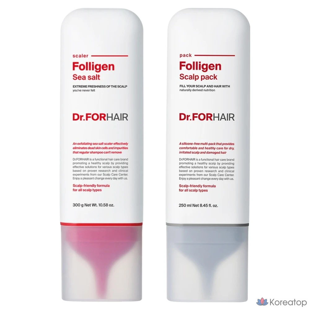 Dr. For Hair Polligen Sea Salt Hair Loss Relief Scaler 300g + Scalp Pack 250ml, 1 шт.