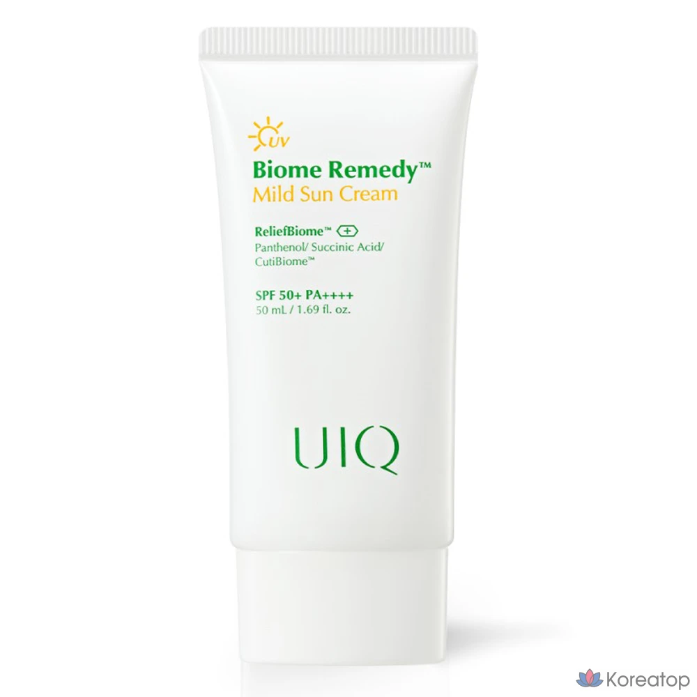 Солнцезащитный крем UIQ Biome Remedy Mild Sunscreen SPF50+ PA++++, 50 мл, 1 шт.