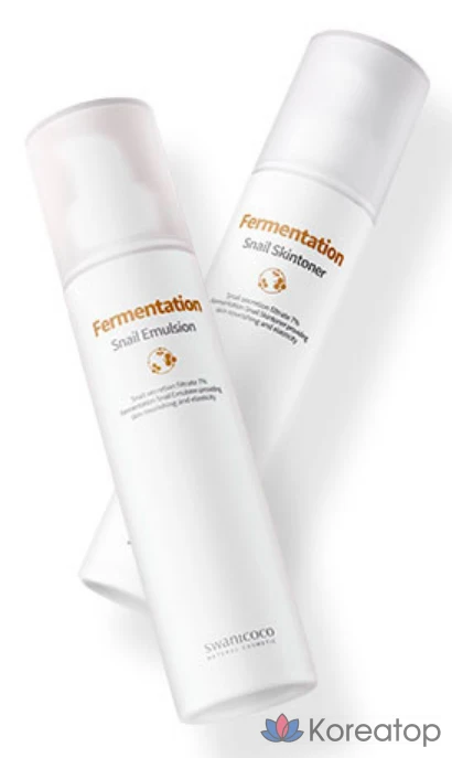 Набор для ухода Swanicoco Fermentation Snail Skin Toner + Emulsion 2-piece Set, 3 шт., фото 2
