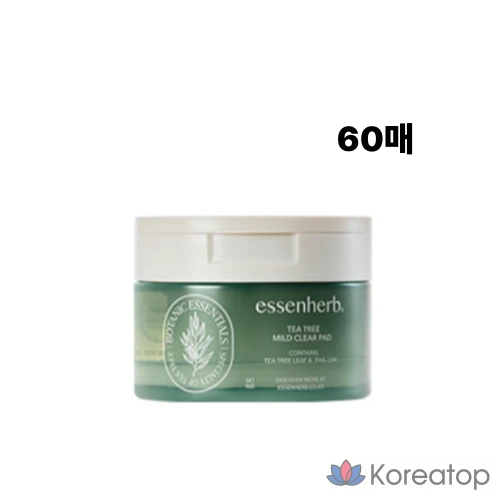 Освежающие подушечки для лица EssenHerb с маслом чайного дерева, 160 г, 1 упаковка.