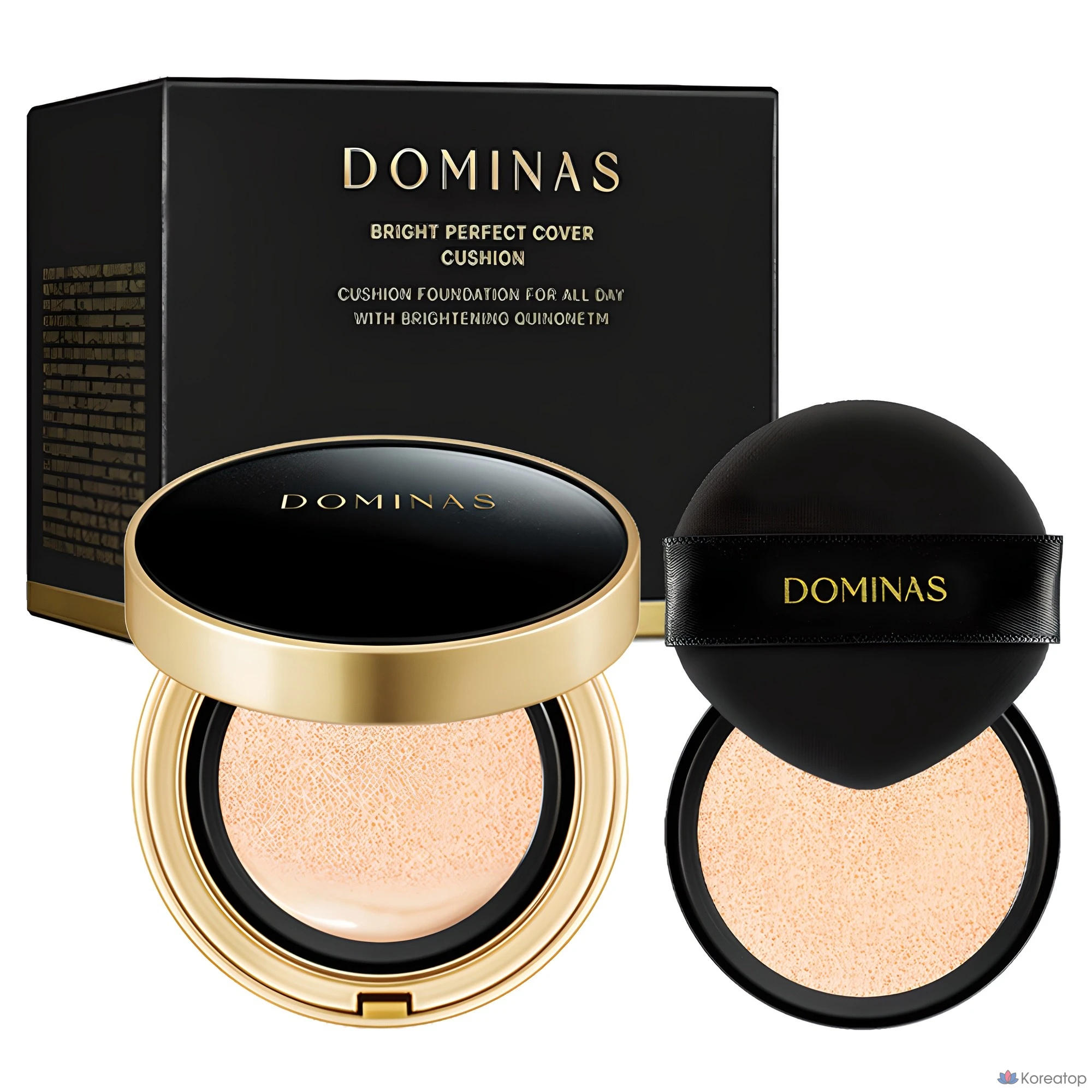 Кушон Dominas T.J. Perfect Cover Cushion Foundation (15 г + рефил 15 г), оттенок 21 Light Beige, 1 шт.