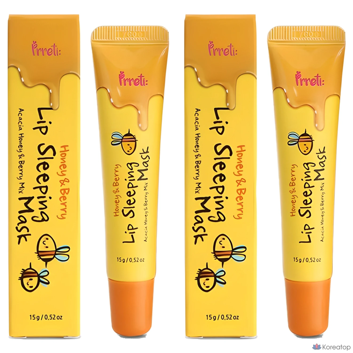 Набор ночных масок для губ Prreti Lip Sleeping Mask Pack, медово-ягодный, 15 г, 2 шт.