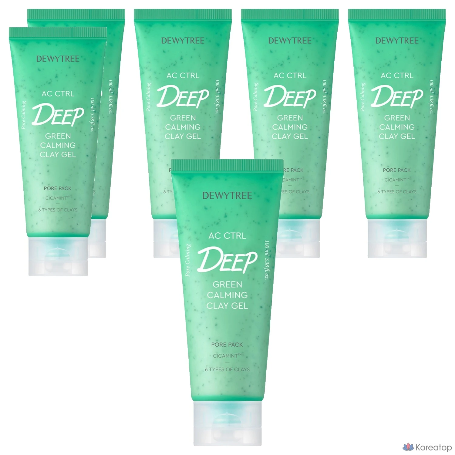Гель-маска для очищения пор Dewtree AC Control Deep Green Calming Clay Gel Pore Pack, 100 мл, 1 упаковка, 6 штук