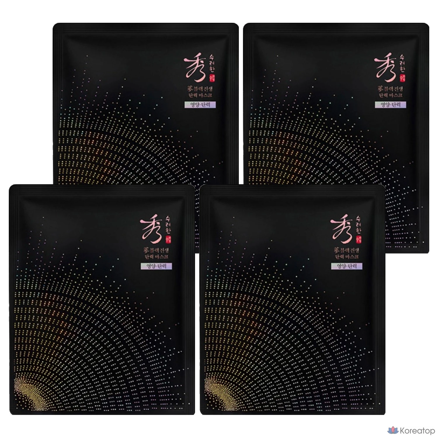 Маска для повышения эластичности кожи Sooryehan с черным женьшенем, 33 мл, 1 упаковка, 4 штуки