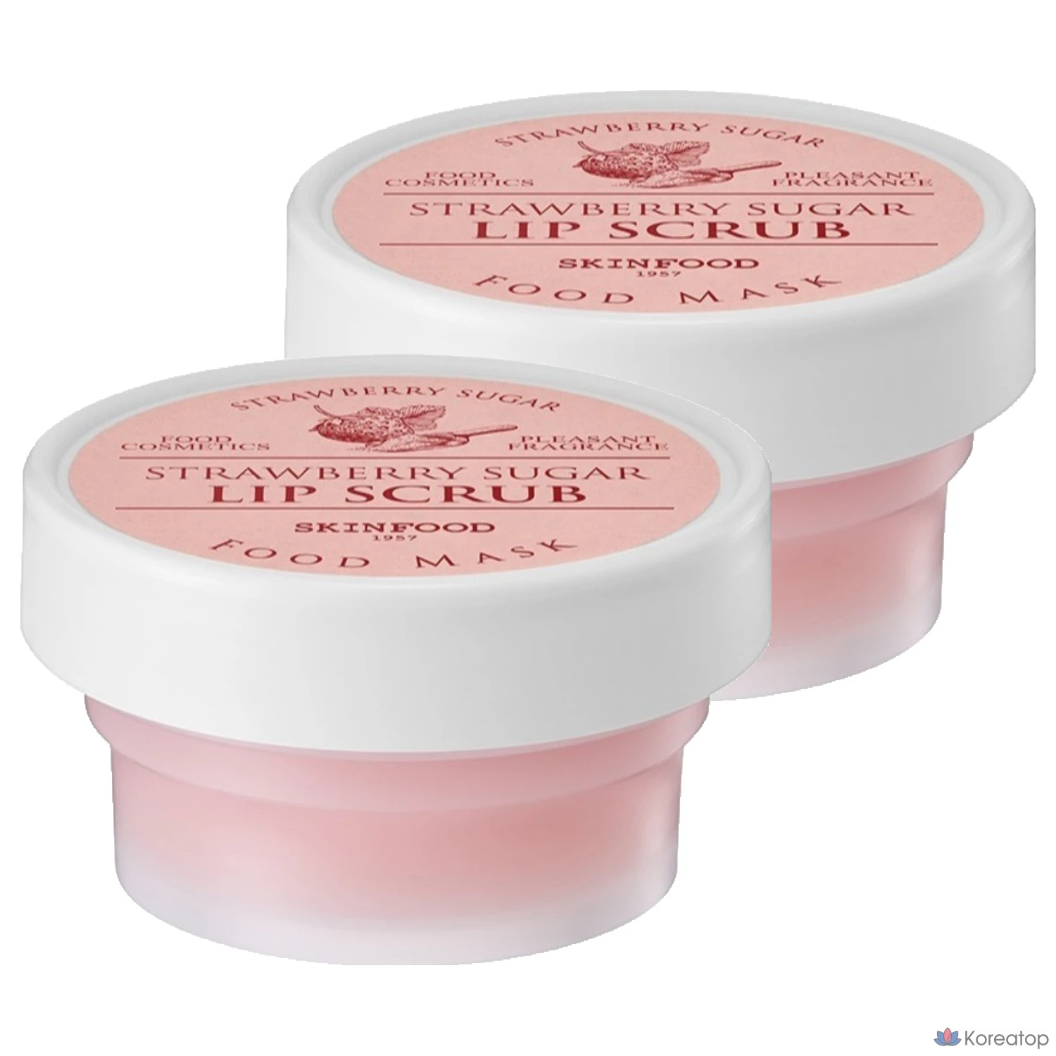 Скраб для губ Skinfood Strawberry Sugar Food Mask, 21 г, 2 шт., клубничный вкус.