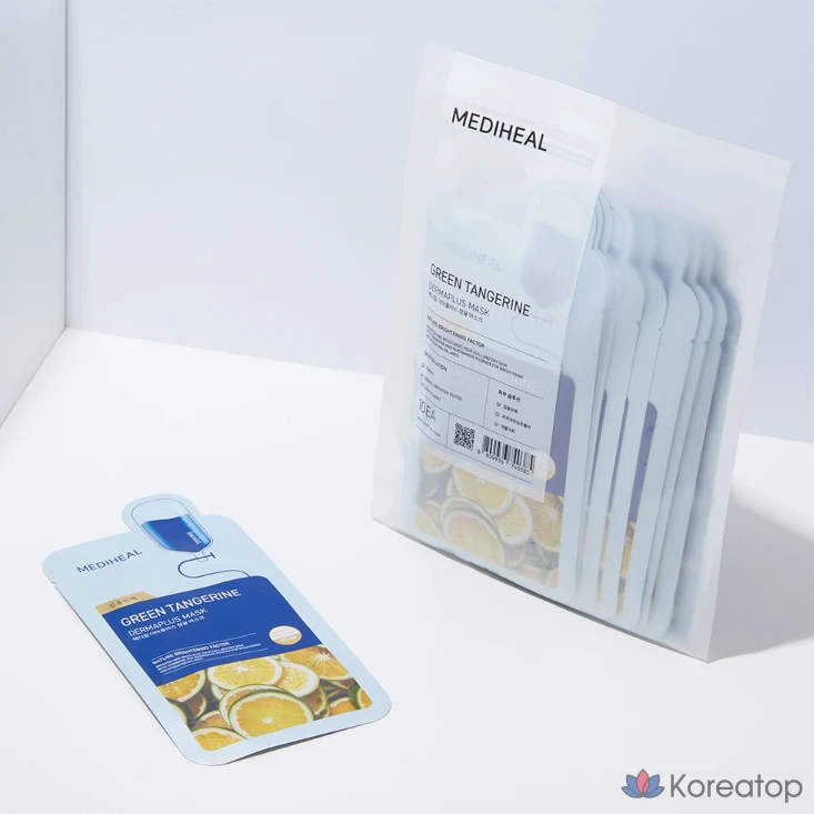 Маска для лица Mediheal Derma Plus Green Tangerine, 1 упаковка, 10 штук