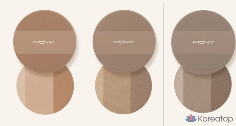 Набор для растушевки Mqny New York Fake Up 3-Color Shading 9 г + кисть для растушевки, бежево-коричневый, 1 шт., фото 8