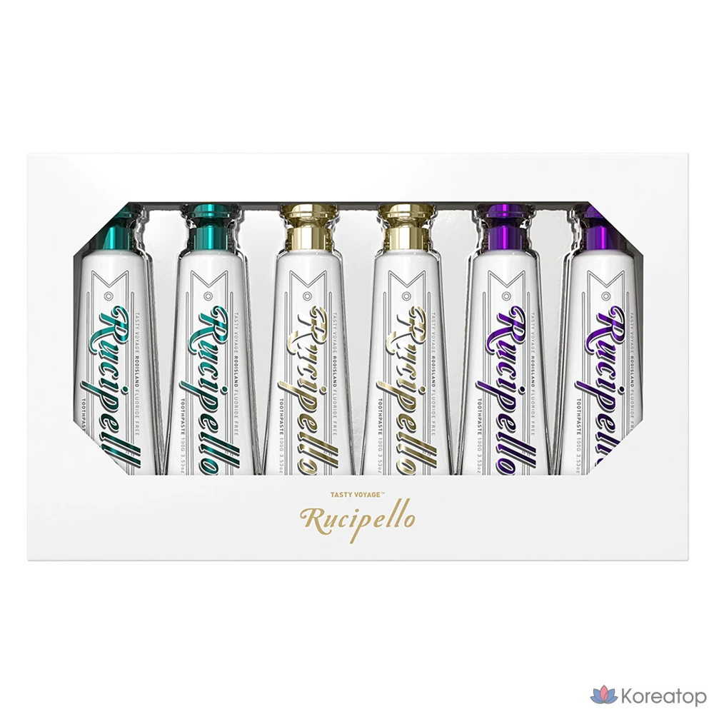 Набор для ухода Rucipello Mystic Forest 25 г 2 шт + White Pearl Ocean 25 г 2 шт + Tropical Ocean 25 г 2 шт Mini Toothpaste Set, 1 шт.