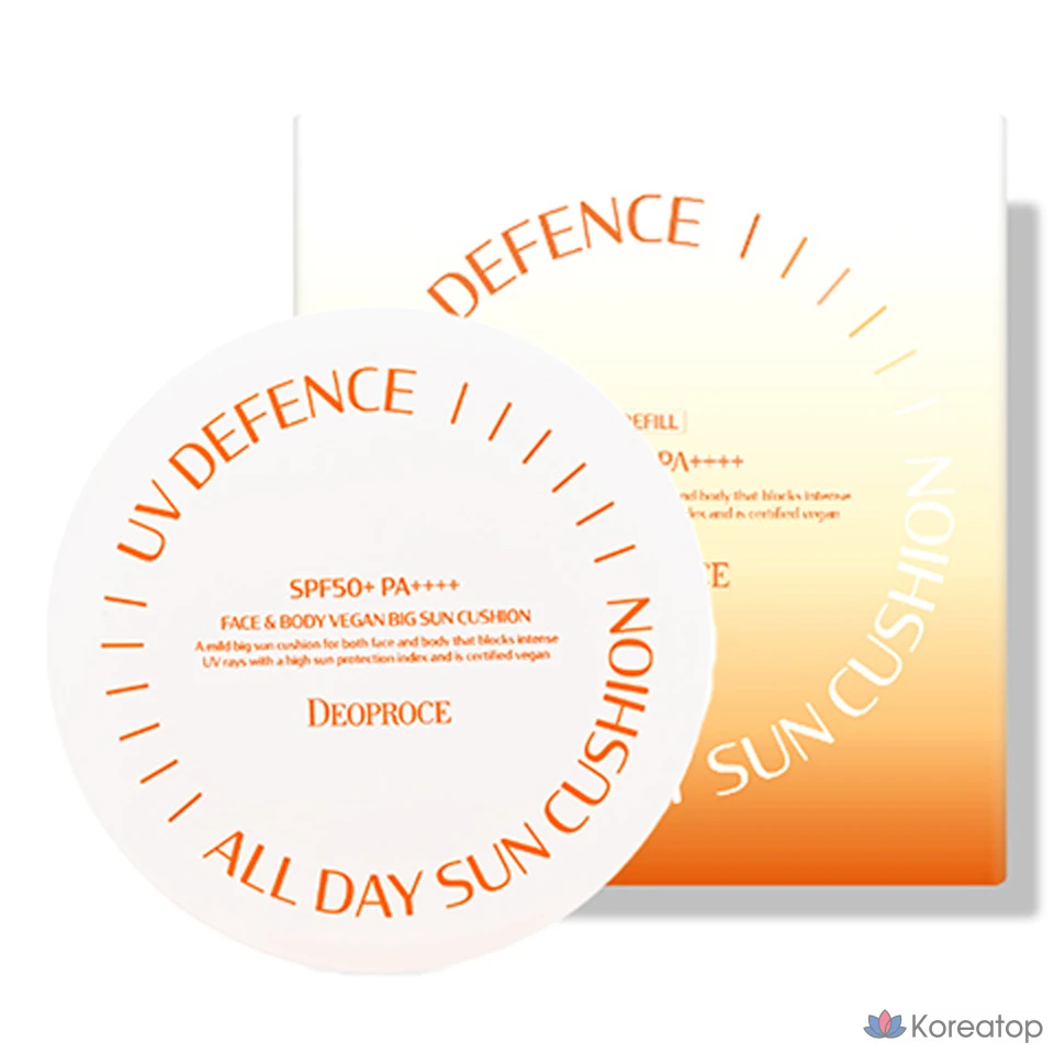 Солнцезащитный крем Deoproce UV Defense All Day Sun Cushion SPF50+ PA++++, 25 г, 1 шт.