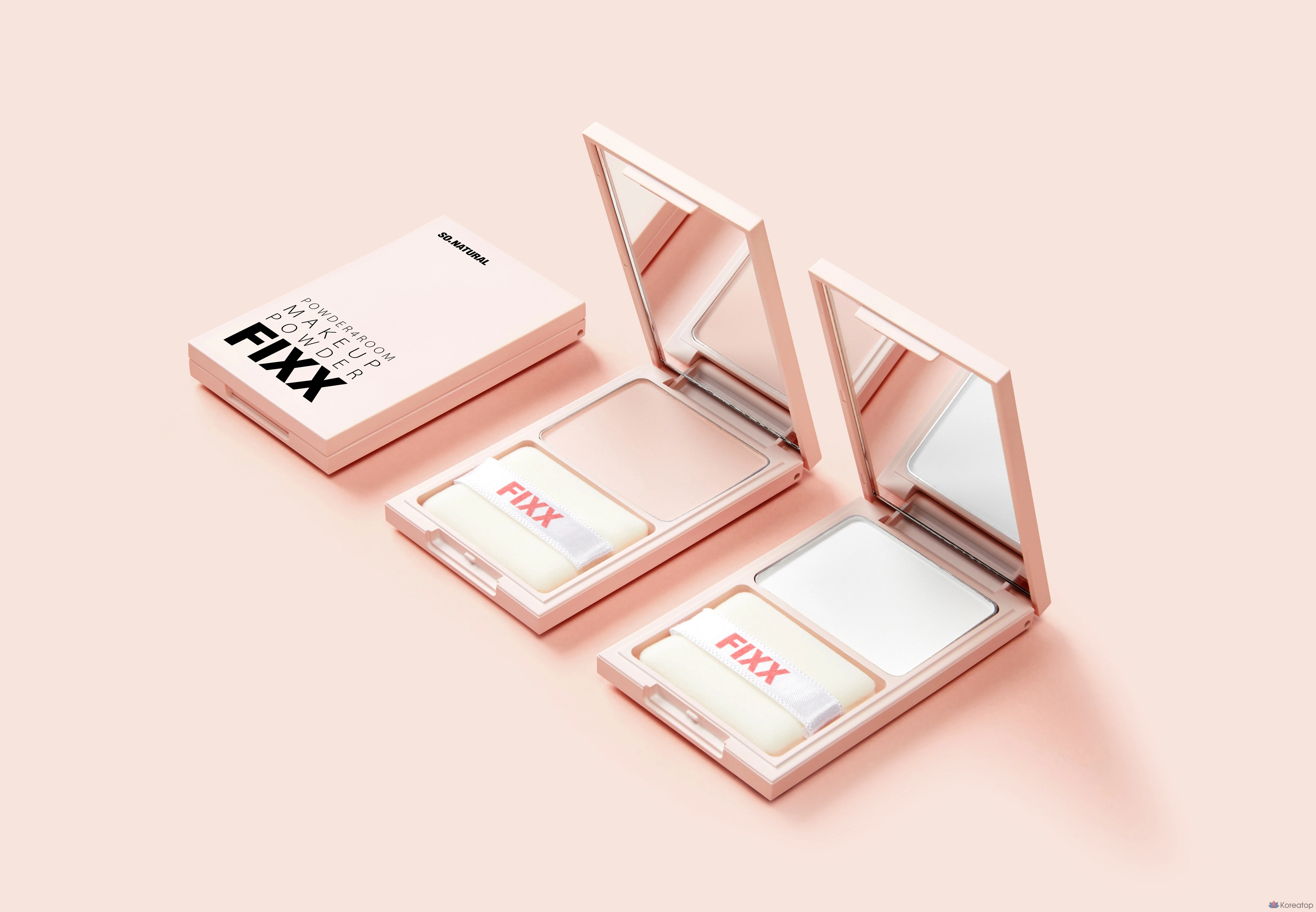 Фиксирующая пудра для макияжа So Natural, 6 г, ярко-розовая, 1 шт., фото 3